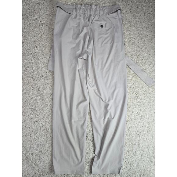 Athleta Womens Skyline II Pants Size 8 Beige Paperbag Tapered Belted Stretch - Picture 11 of 13